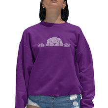 Load image into Gallery viewer, Peeking Dog  - Women&#39;s Word Art Crewneck Sweatshirt