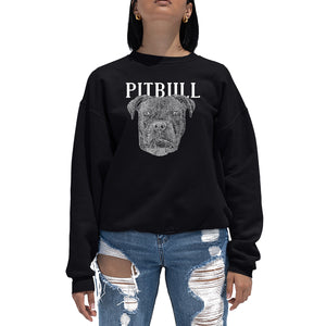 Pitbull Face - Women's Word Art Crewneck Sweatshirt