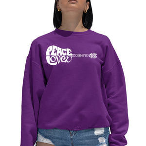 Peace Love Country  - Women's Word Art Crewneck Sweatshirt