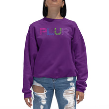 Load image into Gallery viewer, PLUR -  Women&#39;s Word Art Crewneck Sweatshirt