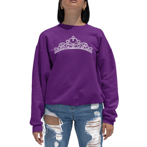 Princess Tiara -  Women's Word Art Crewneck Sweatshirt
