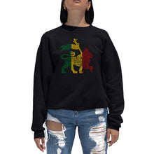Load image into Gallery viewer, One Love Rasta Lion - Women&#39;s Word Art Crewneck Sweatshirt