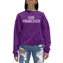Load image into Gallery viewer, SAN FRANCISCO NEIGHBORHOODS - Women&#39;s Word Art Crewneck Sweatshirt