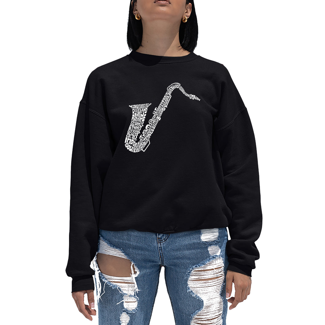 Sax - Women's Word Art Crewneck Sweatshirt