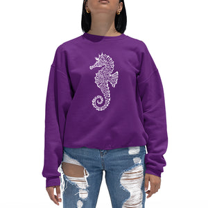 Types of Seahorse -  Women's Word Art Crewneck Sweatshirt