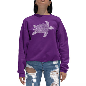 Turtle - Women's Word Art Crewneck Sweatshirt