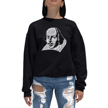 Load image into Gallery viewer, THE TITLES OF ALL OF WILLIAM SHAKESPEARE&#39;S COMEDIES &amp; TRAGEDIES - Women&#39;s Word Art Crewneck Sweatshirt