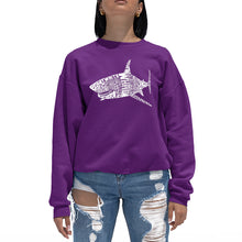 Load image into Gallery viewer, SPECIES OF SHARK - Women&#39;s Word Art Crewneck Sweatshirt