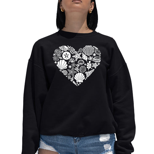 Sea Shells - Women's Word Art Crewneck Sweatshirt