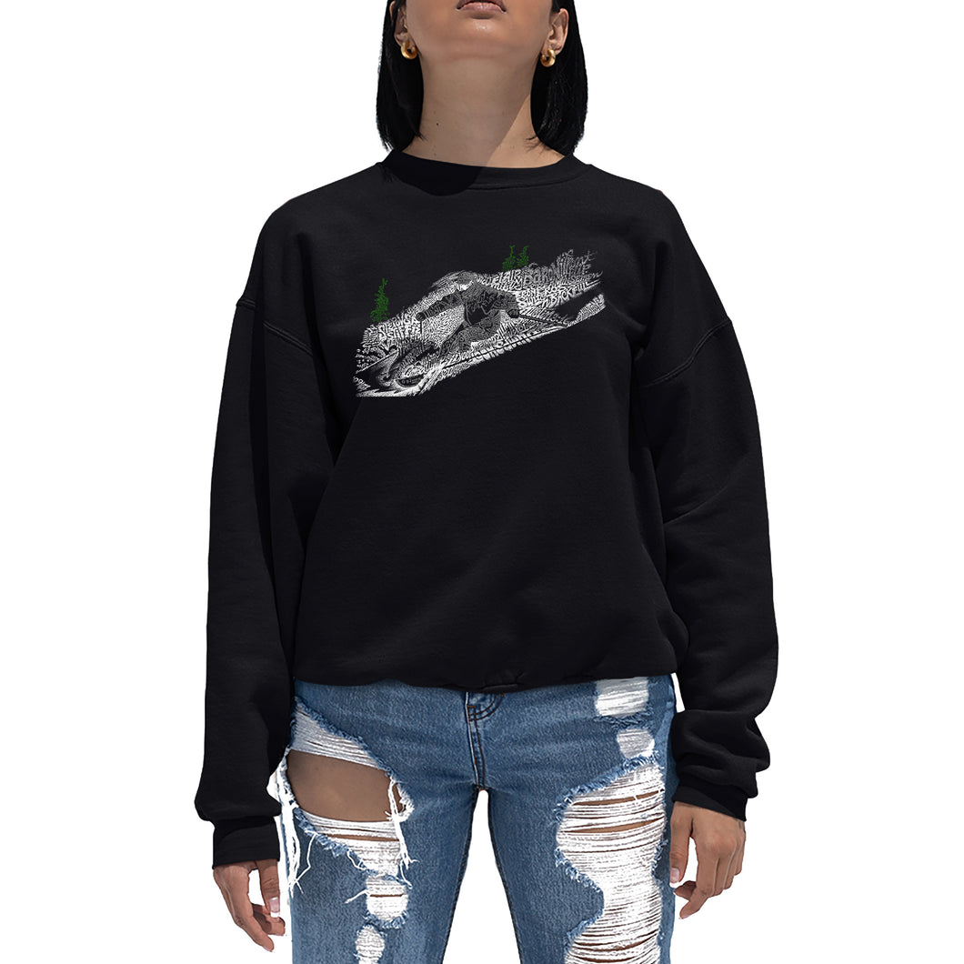 Ski - Women's Word Art Crewneck Sweatshirt