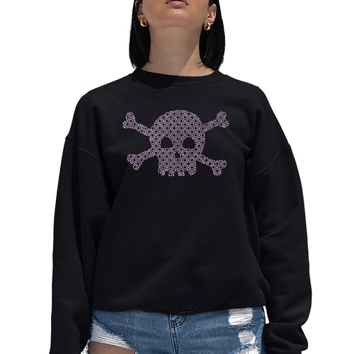 XOXO Skull  - Women's Word Art Crewneck Sweatshirt