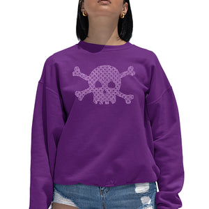 XOXO Skull  - Women's Word Art Crewneck Sweatshirt