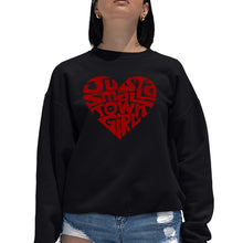 Load image into Gallery viewer, Just a Small Town Girl  - Women&#39;s Word Art Crewneck Sweatshirt