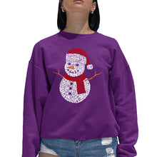 Load image into Gallery viewer, Christmas Snowman - Women&#39;s Word Art Crewneck Sweatshirt