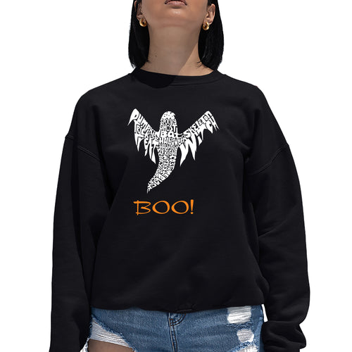 Halloween Ghost - Women's Word Art Crewneck Sweatshirt