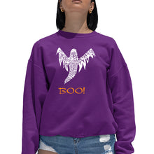 Load image into Gallery viewer, Halloween Ghost - Women&#39;s Word Art Crewneck Sweatshirt