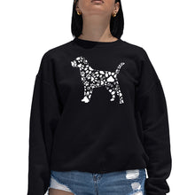 Load image into Gallery viewer, Dog Paw Prints  - Women&#39;s Word Art Crewneck Sweatshirt