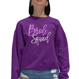 Women's Word Art Crewneck Sweatshirt - Bride Squad