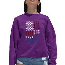 Load image into Gallery viewer, Support our Troops  - Women&#39;s Word Art Crewneck Sweatshirt