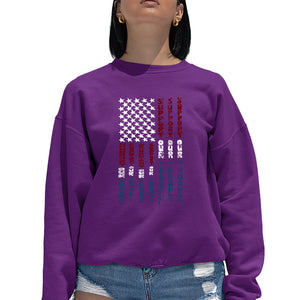 Support our Troops  - Women's Word Art Crewneck Sweatshirt