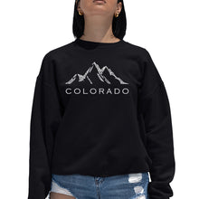 Load image into Gallery viewer, Colorado Ski Towns  - Women&#39;s Word Art Crewneck Sweatshirt