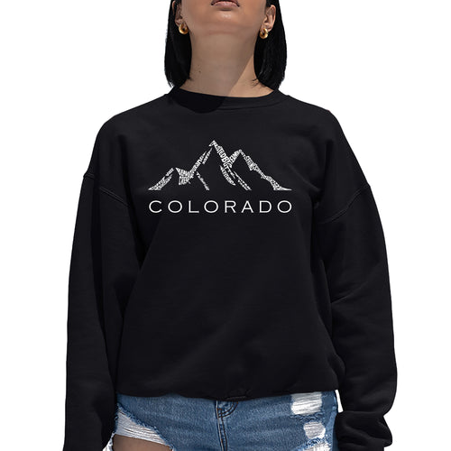 Colorado Ski Towns  - Women's Word Art Crewneck Sweatshirt