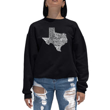 Load image into Gallery viewer, The Great State of Texas - Women&#39;s Word Art Crewneck Sweatshirt
