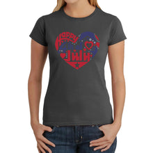 Load image into Gallery viewer, Women&#39;s Word Art T-Shirt - July 4th Heart