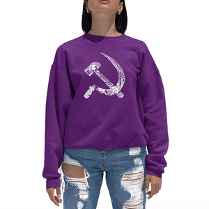 SOVIET HAMMER AND SICKLE - Women's Word Art Crewneck Sweatshirt