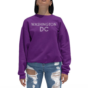 WASHINGTON DC NEIGHBORHOODS - Women's Word Art Crewneck Sweatshirt