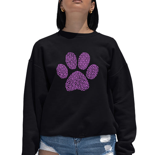 XOXO Dog Paw  - Women's Word Art Crewneck Sweatshirt