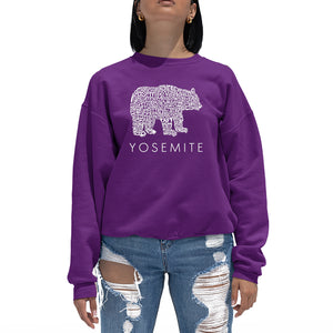 Yosemite Bear -  Women's Word Art Crewneck Sweatshirt