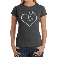 Load image into Gallery viewer, Cat Heart - Women&#39;s Word Art T-Shirt