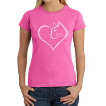 Load image into Gallery viewer, Cat Heart - Women&#39;s Word Art T-Shirt