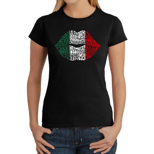 Latina Lips  - Women's Word Art T-Shirt