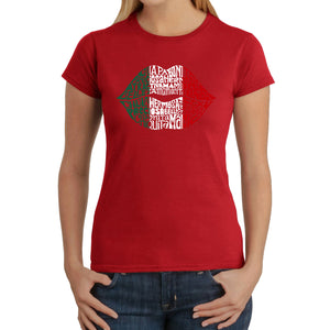 Latina Lips  - Women's Word Art T-Shirt