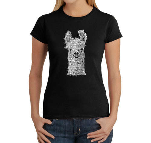 Llama - Women's Word Art T-Shirt