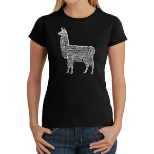 Llama Mama  - Women's Word Art T-Shirt