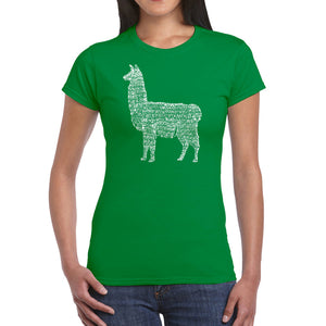 Llama Mama  - Women's Word Art T-Shirt