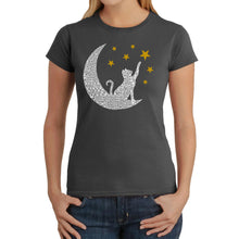 Load image into Gallery viewer, Cat Moon - Women&#39;s Word Art T-Shirt