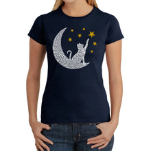 Load image into Gallery viewer, Cat Moon - Women&#39;s Word Art T-Shirt