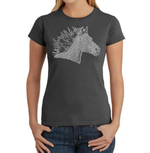 Load image into Gallery viewer, Horse Mane - Women&#39;s Word Art T-Shirt