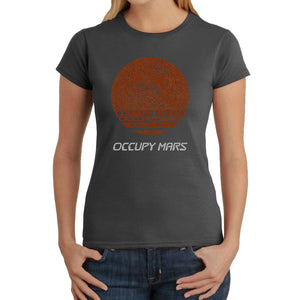 Occupy Mars - Women's Word Art T-Shirt