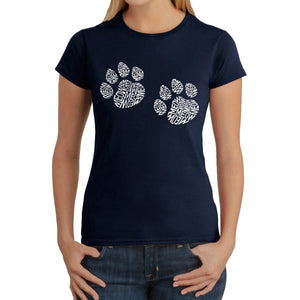 Meow Cat Prints -  Women's Word Art T-Shirt