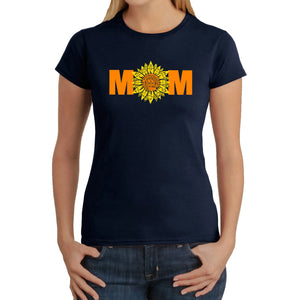 Mom Sunflower  - Women's Word Art T-Shirt