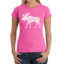 Load image into Gallery viewer, Moose  - Women&#39;s Word Art T-Shirt