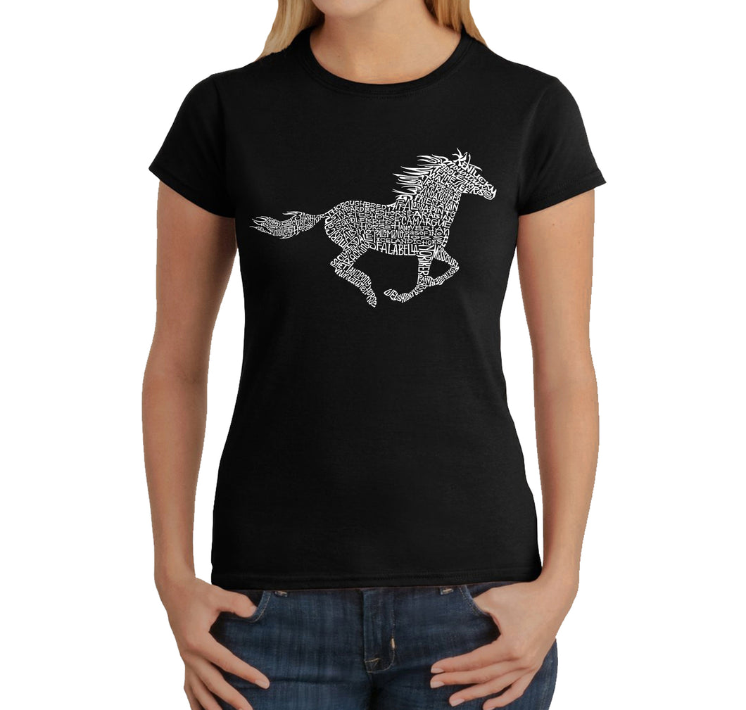 Horse Breeds -  Women's Word Art T-Shirt