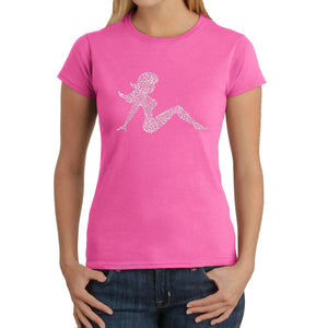 Mudflap Girl Keep on Truckin -  Women's Word Art T-Shirt