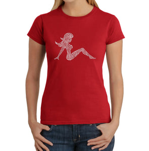 Mudflap Girl Keep on Truckin -  Women's Word Art T-Shirt