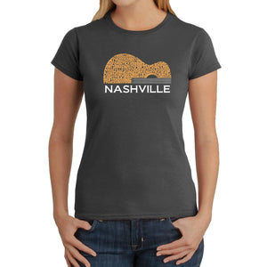 Nashville Guitar - Women's Word Art T-Shirt